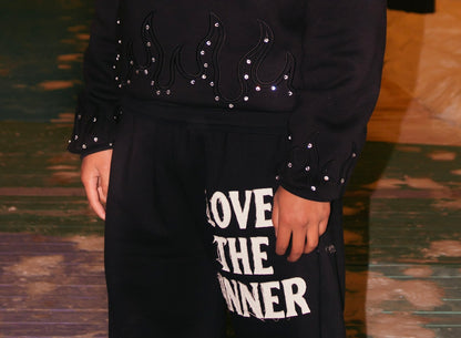 BLACK “LOVE THE SINNER” SWEATPANTS!