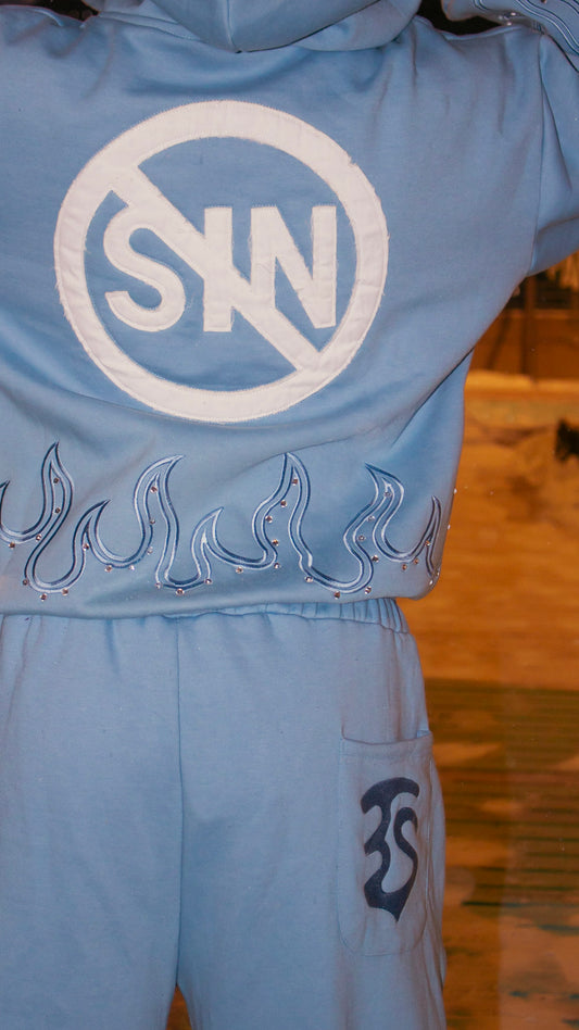 BABY BLUE “LOVE THE SINNER” SWEATPANTS!